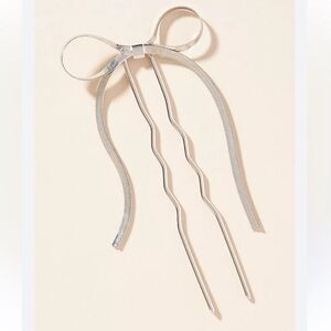 Silver Hair Bow Pin A954